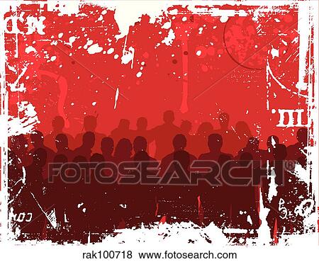 Young people on grunge background View Large Illustration Stock Illustration - Young people on grunge background. Fotosearch
