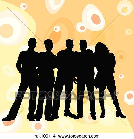 young people on retro background View Large Illustration Stock Illustration - young people on retro background. Fotosearch