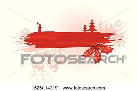 Clip Art - Abstract christmas frame. Fotosearch