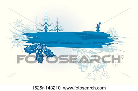 Clipart - Abstract christmas frame. Fotosearch