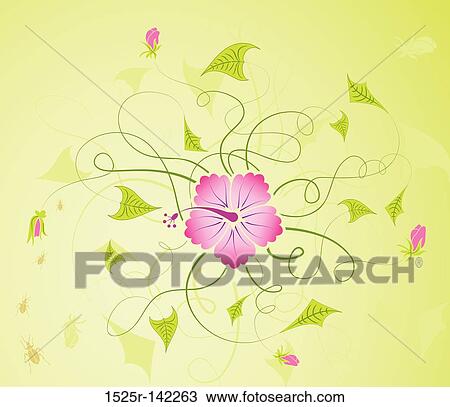 Drawing - Abstract floral background. Fotosearch