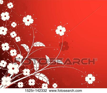 Drawing - Abstract floral background. Fotosearch
