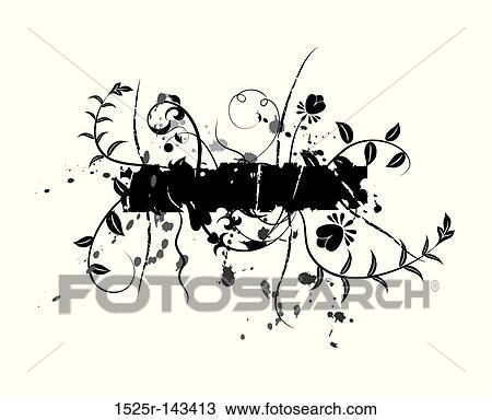 Drawing - Abstract floral background, elements for design, vector. Fotosearch