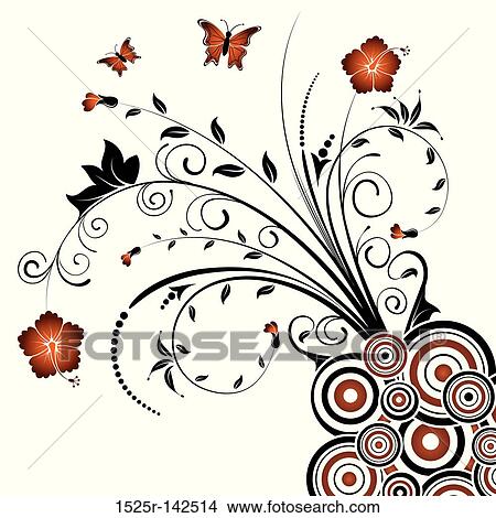 Stock Illustration - Abstract floral chaos. Fotosearch