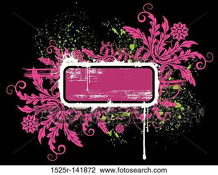 Drawing - Abstract floral. Fotosearch