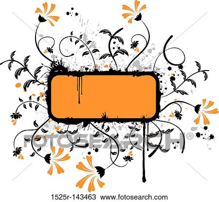 Drawing - Abstract floral. Fotosearch