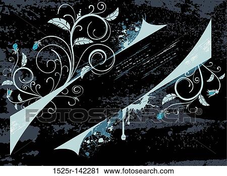 Abstract floral frame View Large Illustration Clip Art - Abstract floral frame. Fotosearch