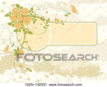 Abstract floral frame View Large Illustration Clip Art - Abstract floral frame. Fotosearch