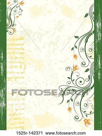 Abstract floral frame View Large Illustration Clip Art - Abstract floral frame. Fotosearch