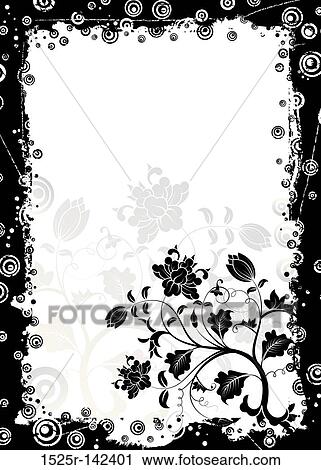 Abstract floral frame View Large Illustration Clip Art - Abstract floral frame. Fotosearch