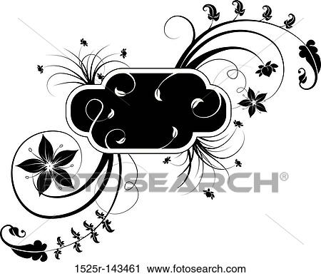 Abstract floral frame View Large Illustration Clip Art - Abstract floral frame. Fotosearch