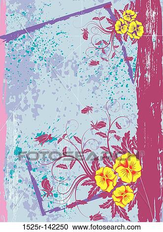 Abstract floral frame View Large Illustration Clipart - Abstract floral frame. Fotosearch