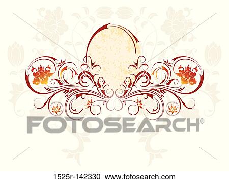 Abstract floral frame View Large Illustration Clipart - Abstract floral frame. Fotosearch