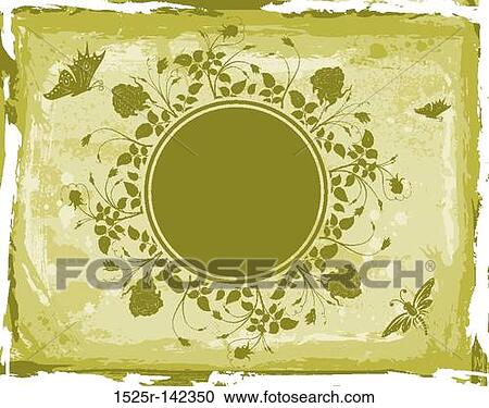 Clipart - Abstract floral frame. Fotosearch