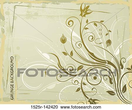 Abstract floral frame View Large Illustration Clipart - Abstract floral frame. Fotosearch