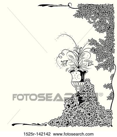 Abstract floral frame View Large Illustration Drawing - Abstract floral frame. Fotosearch