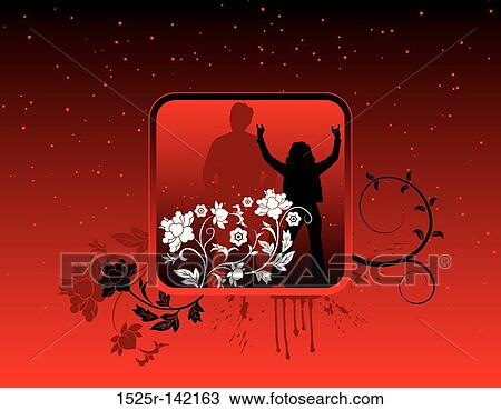 Abstract floral frame View Large Illustration Drawing - Abstract floral frame. Fotosearch