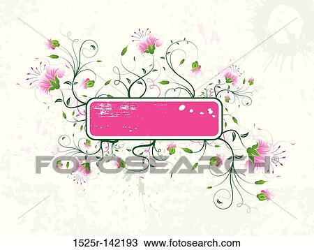 Abstract floral frame View Large Illustration Drawing - Abstract floral frame. Fotosearch