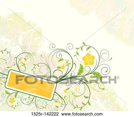 Abstract floral frame View Large Illustration Drawing - Abstract floral frame. Fotosearch