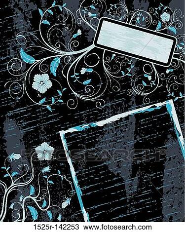 Abstract floral frame View Large Illustration Drawing - Abstract floral frame. Fotosearch