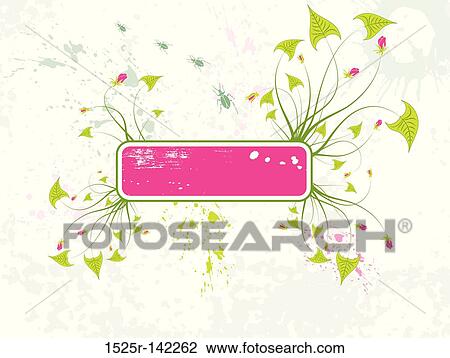 Abstract floral frame View Large Illustration Drawing - Abstract floral frame. Fotosearch