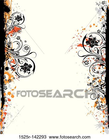 Abstract floral frame View Large Illustration Drawing - Abstract floral frame. Fotosearch