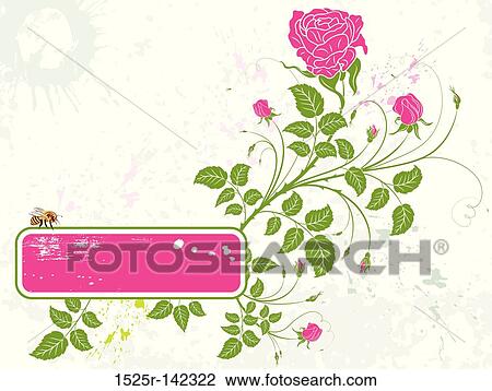 Abstract floral frame View Large Illustration Drawing - Abstract floral frame. Fotosearch