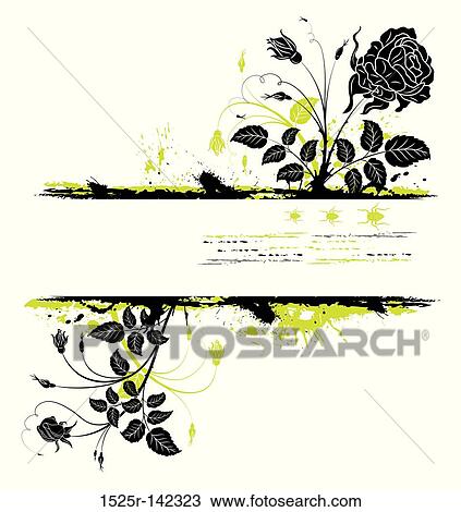 Abstract floral frame View Large Illustration Drawing - Abstract floral frame. Fotosearch