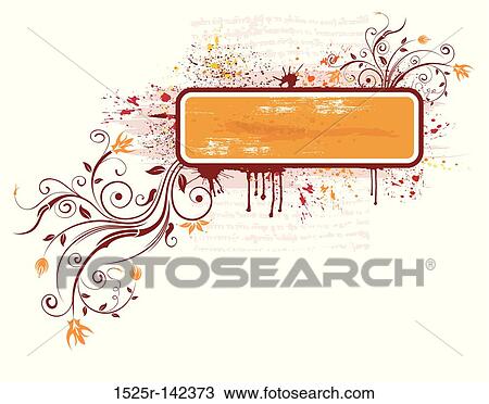 Abstract floral frame View Large Illustration Drawing - Abstract floral frame. Fotosearch