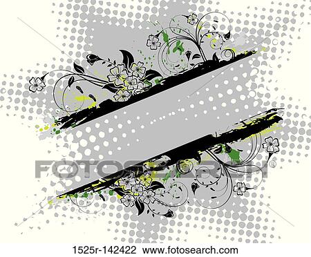 Drawing - Abstract floral frame. Fotosearch