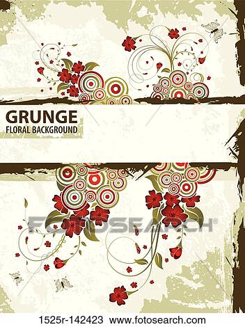 Abstract floral frame View Large Illustration Drawing - Abstract floral frame. Fotosearch