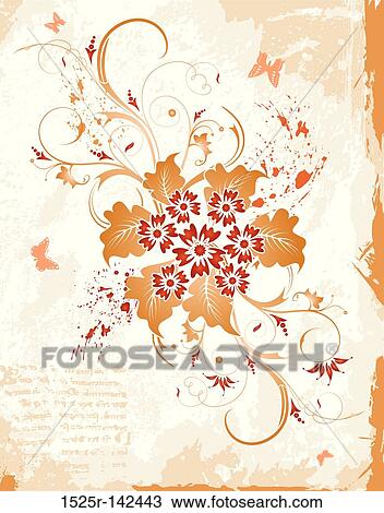 Abstract floral frame View Large Illustration Drawing - Abstract floral frame. Fotosearch
