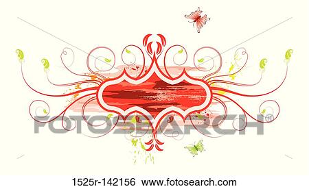 Abstract floral frame View Large Illustration Stock Illustration - Abstract floral frame. Fotosearch
