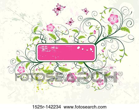 Stock Illustration - Abstract floral frame. Fotosearch
