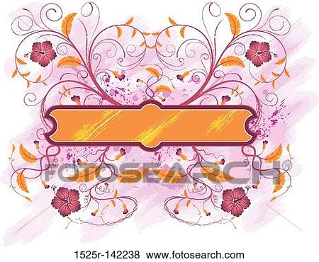 Stock Illustration - Abstract floral frame. Fotosearch