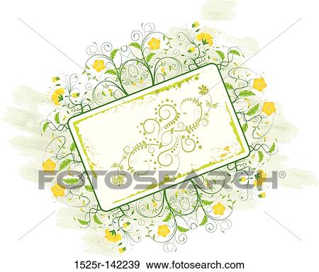 Abstract floral frame View Large Illustration Stock Illustration - Abstract floral frame. Fotosearch