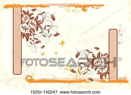 Abstract floral frame View Large Illustration Stock Illustration - Abstract floral frame. Fotosearch