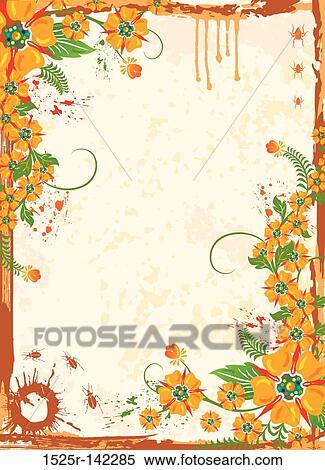 Abstract floral frame View Large Illustration Stock Illustration - Abstract floral frame. Fotosearch