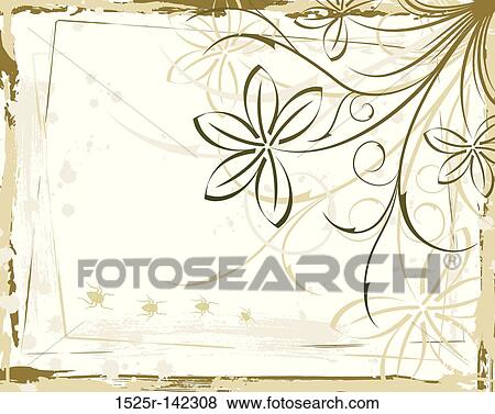 Stock Illustration - Abstract floral frame. Fotosearch