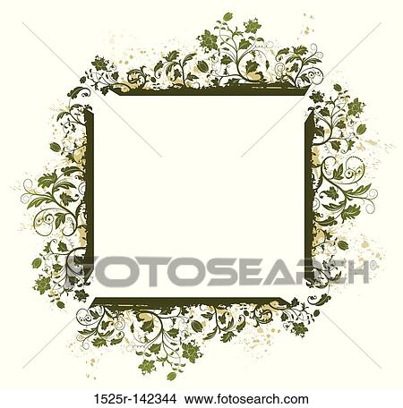 Abstract floral frame View Large Illustration Stock Illustration - Abstract floral frame. Fotosearch