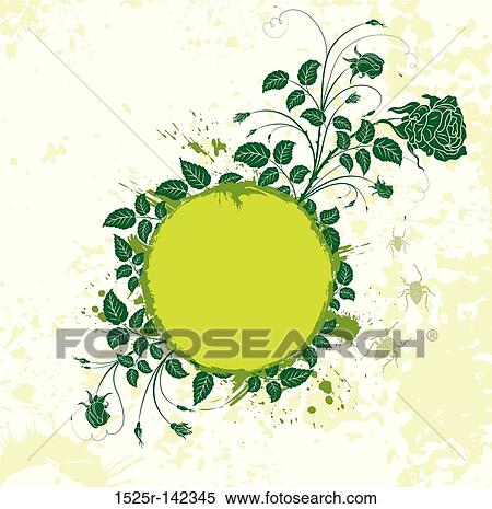 Stock Illustration - Abstract floral frame. Fotosearch