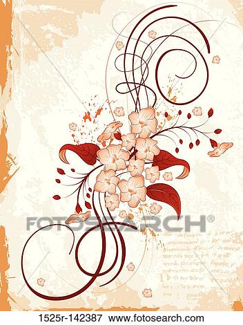 Stock Illustration - Abstract floral frame. Fotosearch