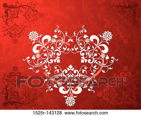 Abstract floral heart View Large Illustration Stock Illustration - Abstract floral heart. Fotosearch