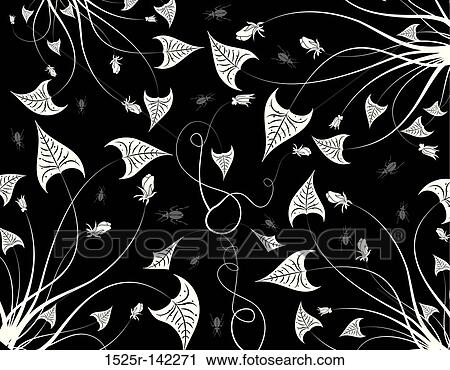 Clip Art - Abstract floral pattern, vector. Fotosearch