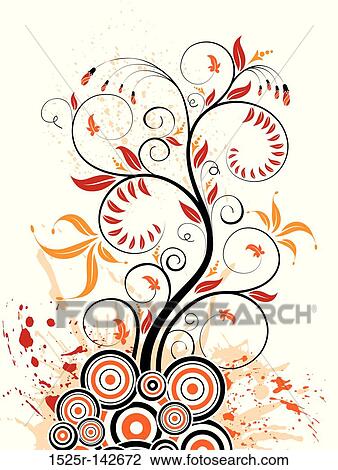 Drawing - Abstract flower background. Fotosearch