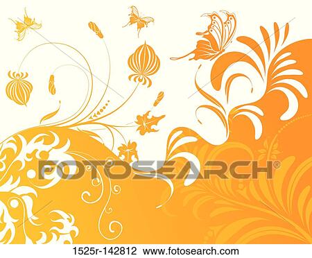 Drawing - Abstract flower background. Fotosearch