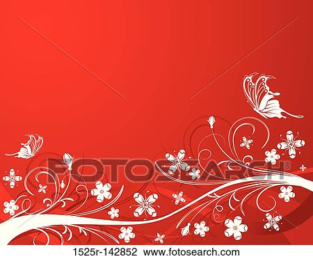 Drawing - Abstract flower background. Fotosearch