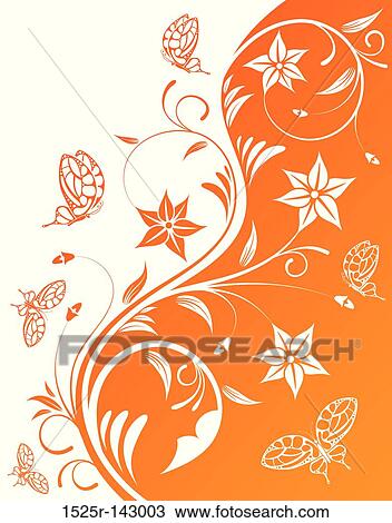 Drawing - Abstract flower background. Fotosearch
