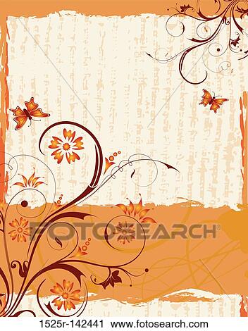Abstract flower frame View Large Illustration Clip Art - Abstract flower frame. Fotosearch
