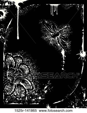 Abstract grunge floral View Large Illustration Stock Illustration - Abstract grunge floral. Fotosearch